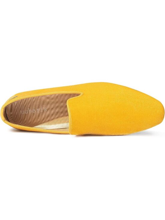 UUBARIS Men\'s Yellow West Velvet Loafers Slip On Tuxedo Fashion Style Shoes main image 6